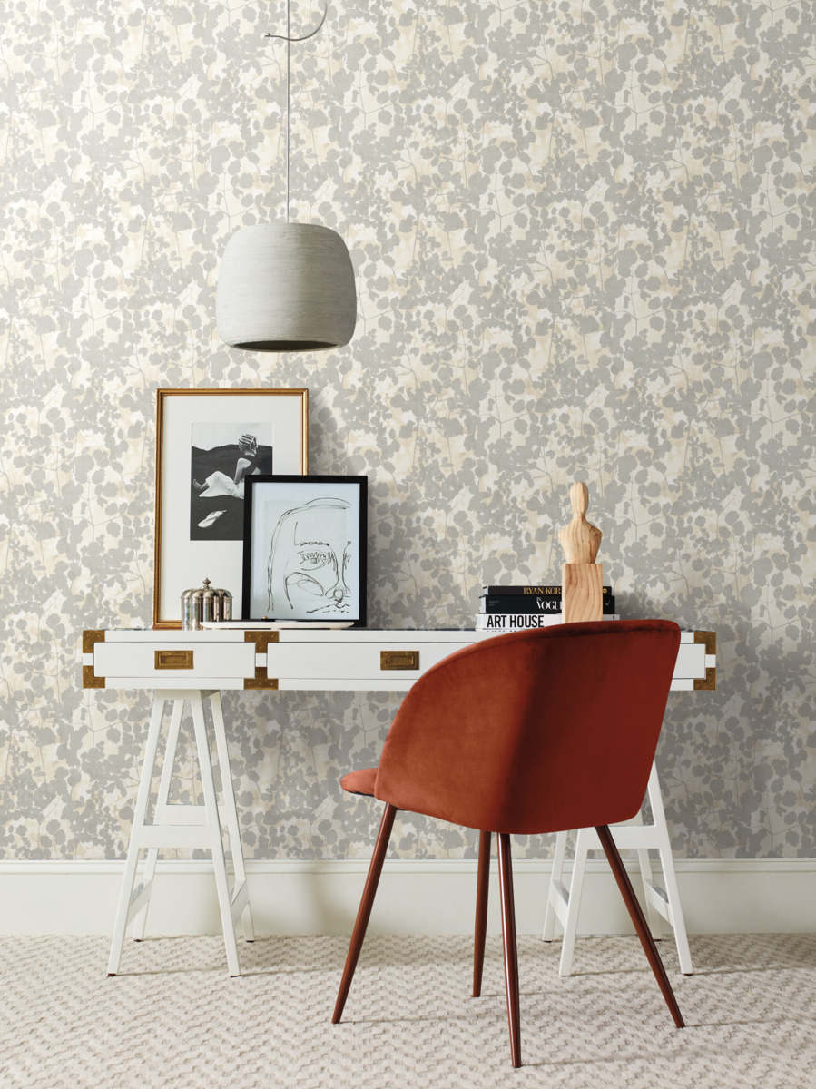Tapet pressed leaves, crem/gri, york wallcoverings, 5.6mp / rola 